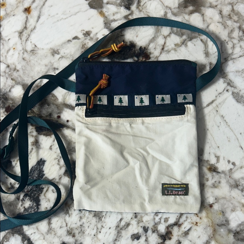 L.L. Bean Navy and Cream Crossbody Bag